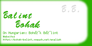 balint bohak business card